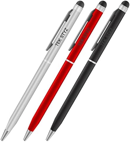 Pro Stylus Pen for Energy Phone Pro עם דיו, דיוק גבוה, צורה רגישה במיוחד וקומפקטית למסכי מגע [3 חבילה-שחור-אדום-סילבר]